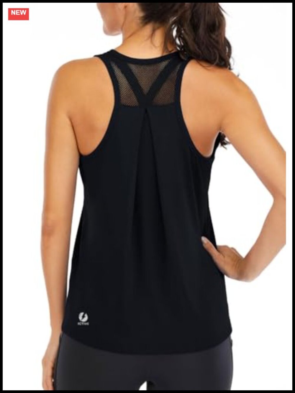 Fihapyli Workout Tank Top Loose Fit Racerback Mesh Backless